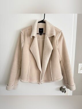 Forever 21 Cream Faux Teddy Jacket